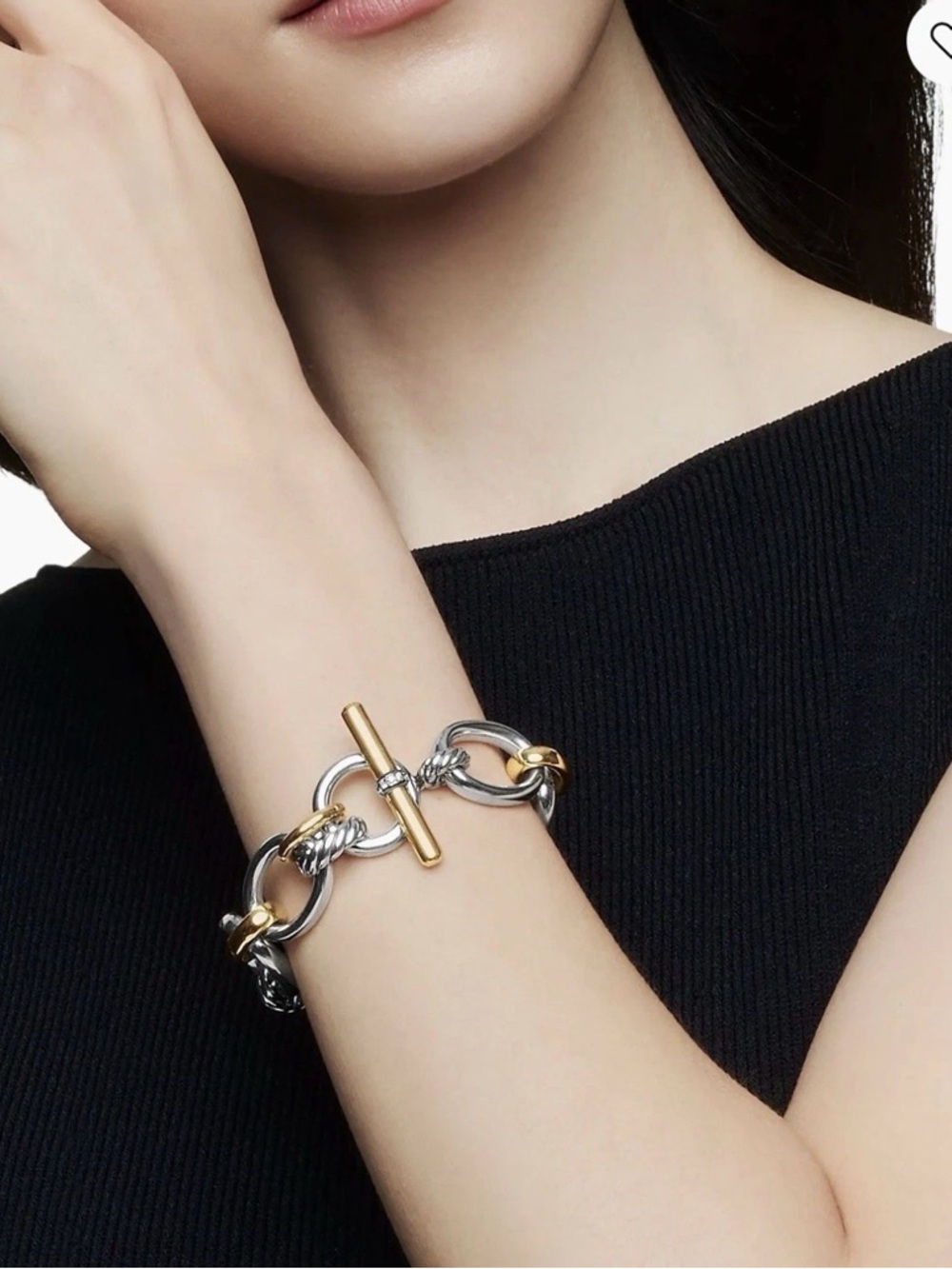 David Yurman Bold Mercer SS & 18kt gold - Picture 13 of 13